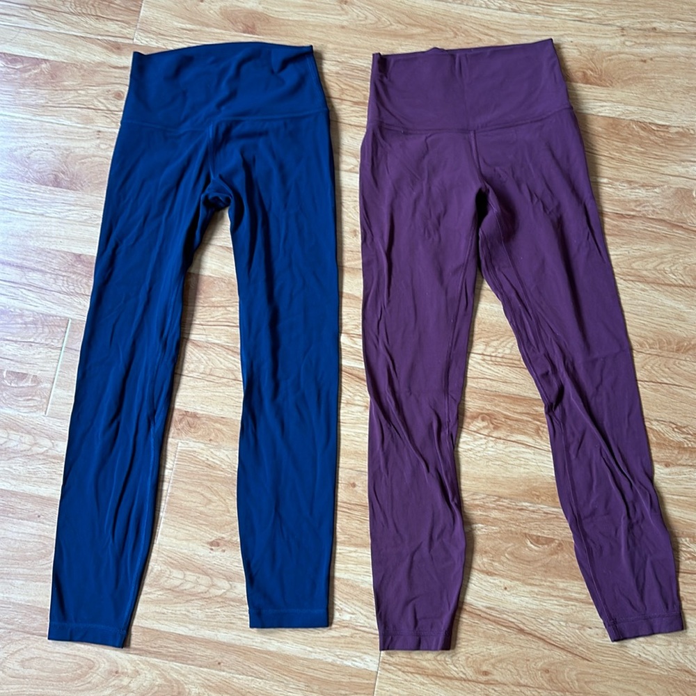 Lululemon Align Leggings 25” navy and maroon size 4